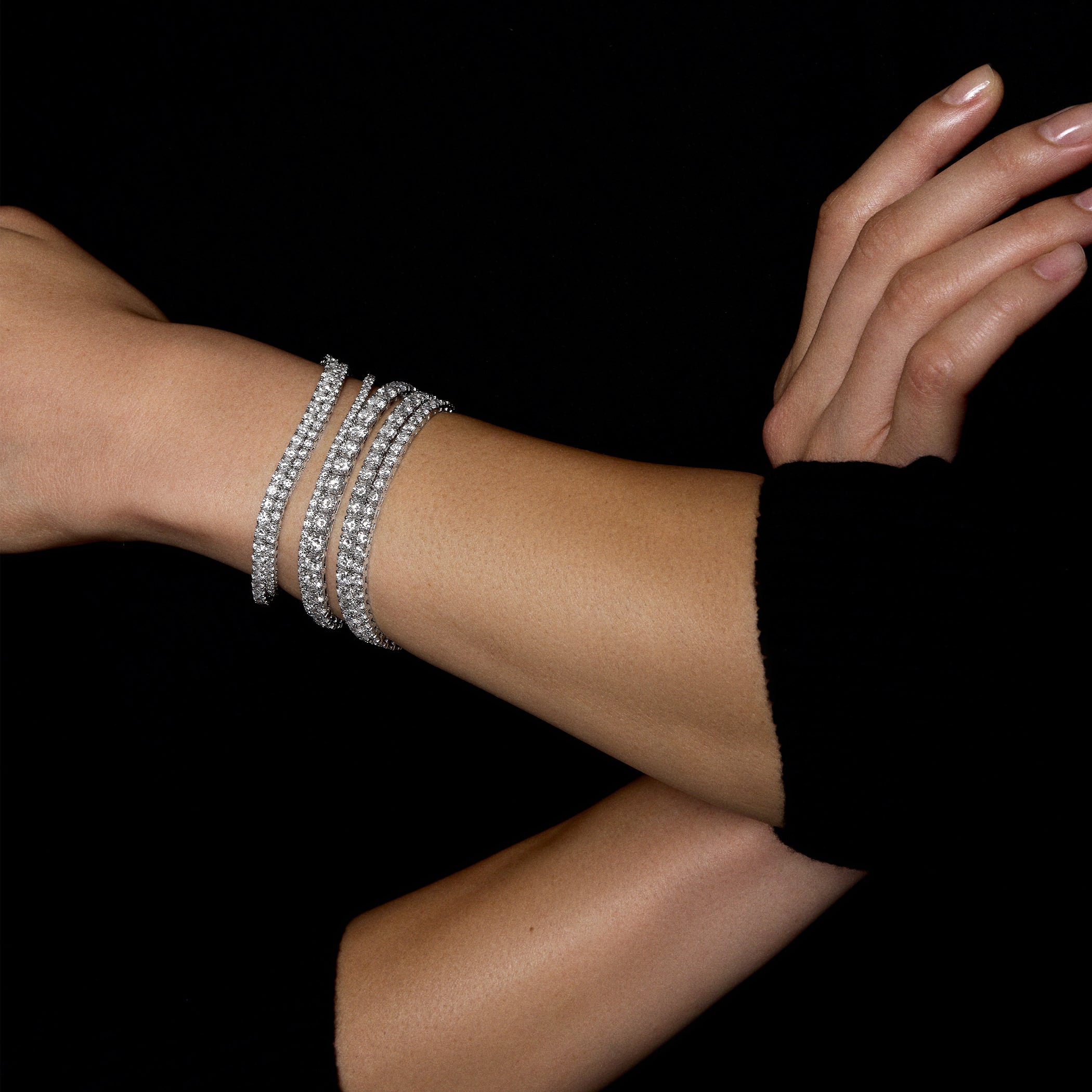 Diamond Tennis Bracelets in 14k white gold