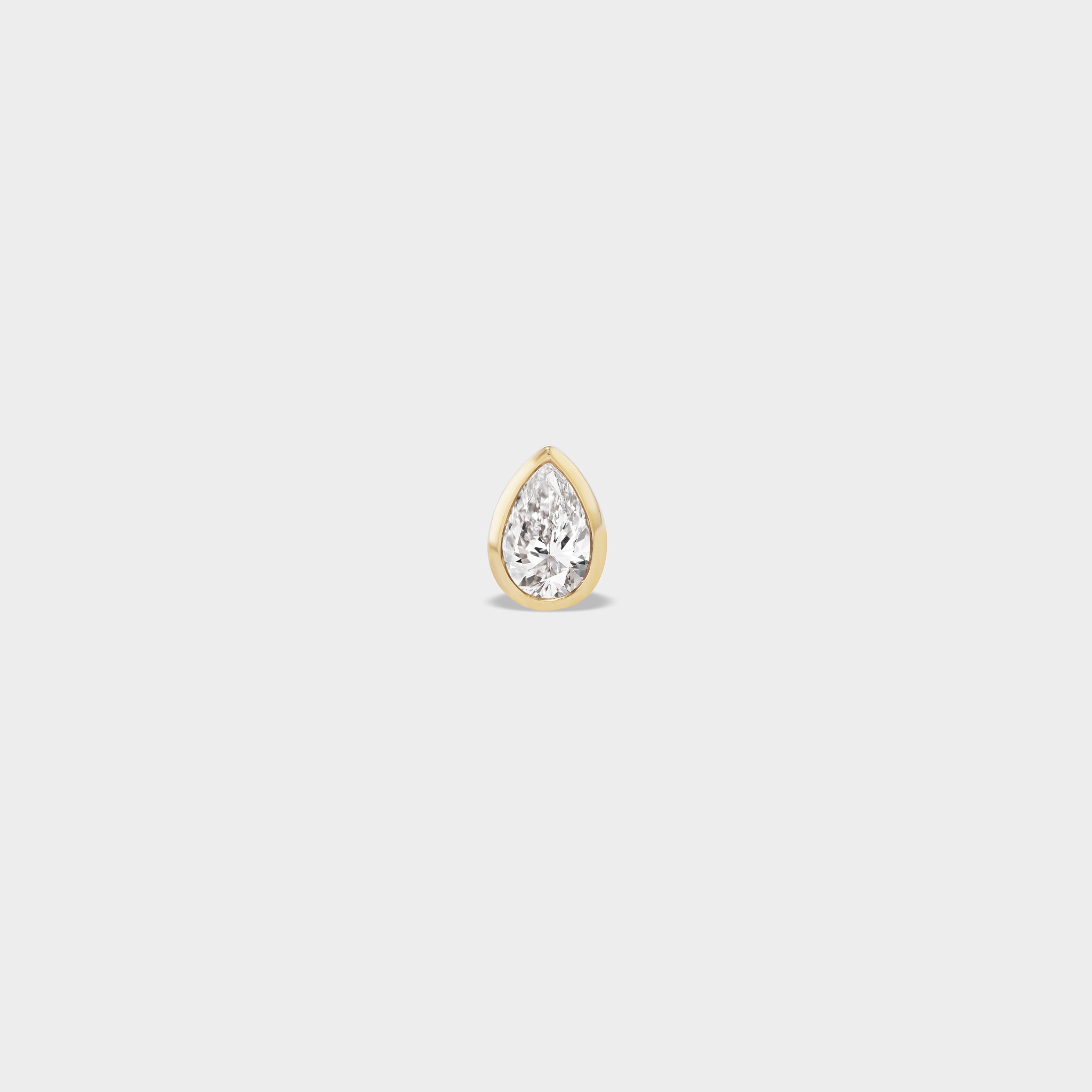 Pear Bezel Mini Stud