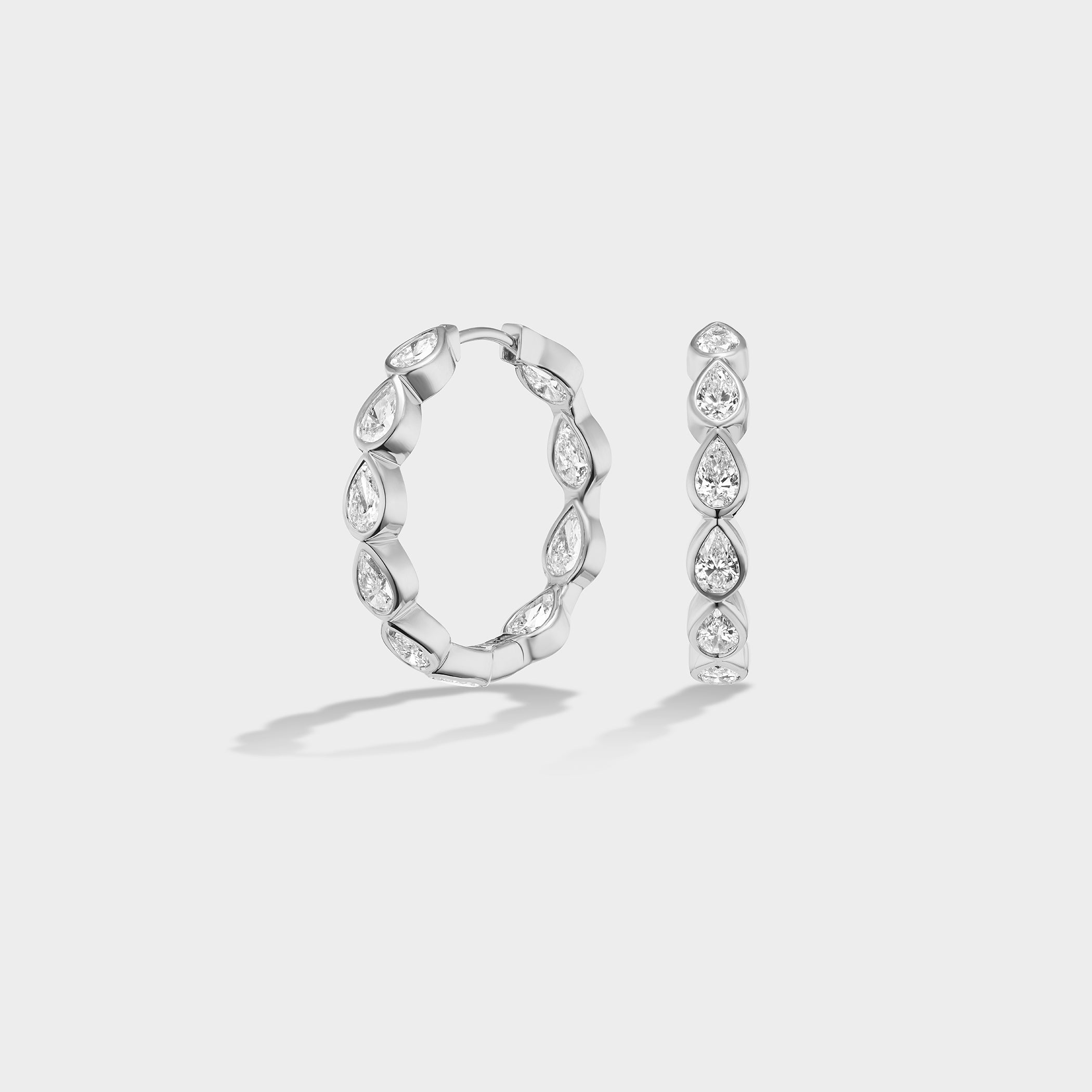 Inside-Out Diamond Hoops in 14k white gold