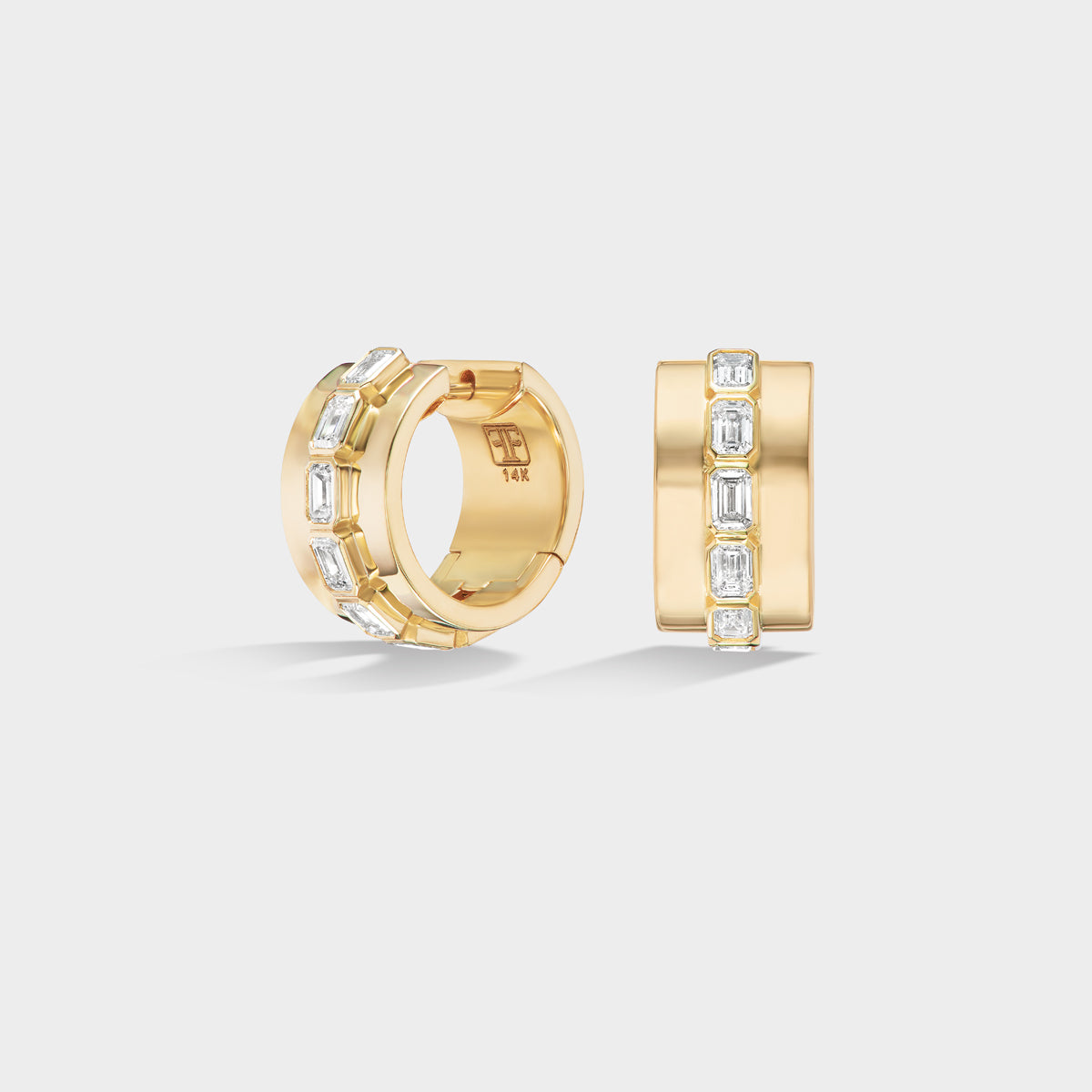 small gold diamond hoop earrings 