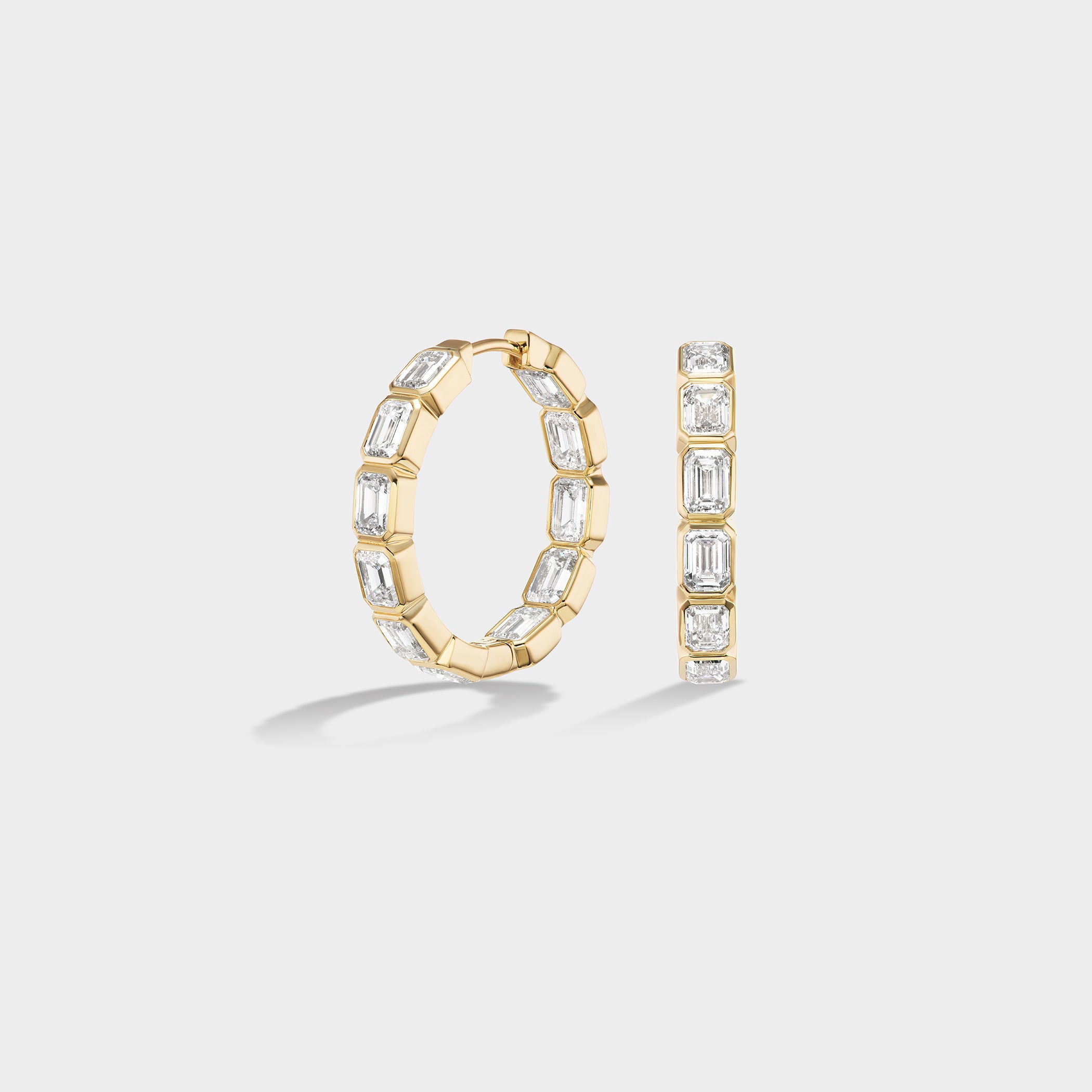 Lab-Grown Diamond Hoop Earrings  in 14k Gold 