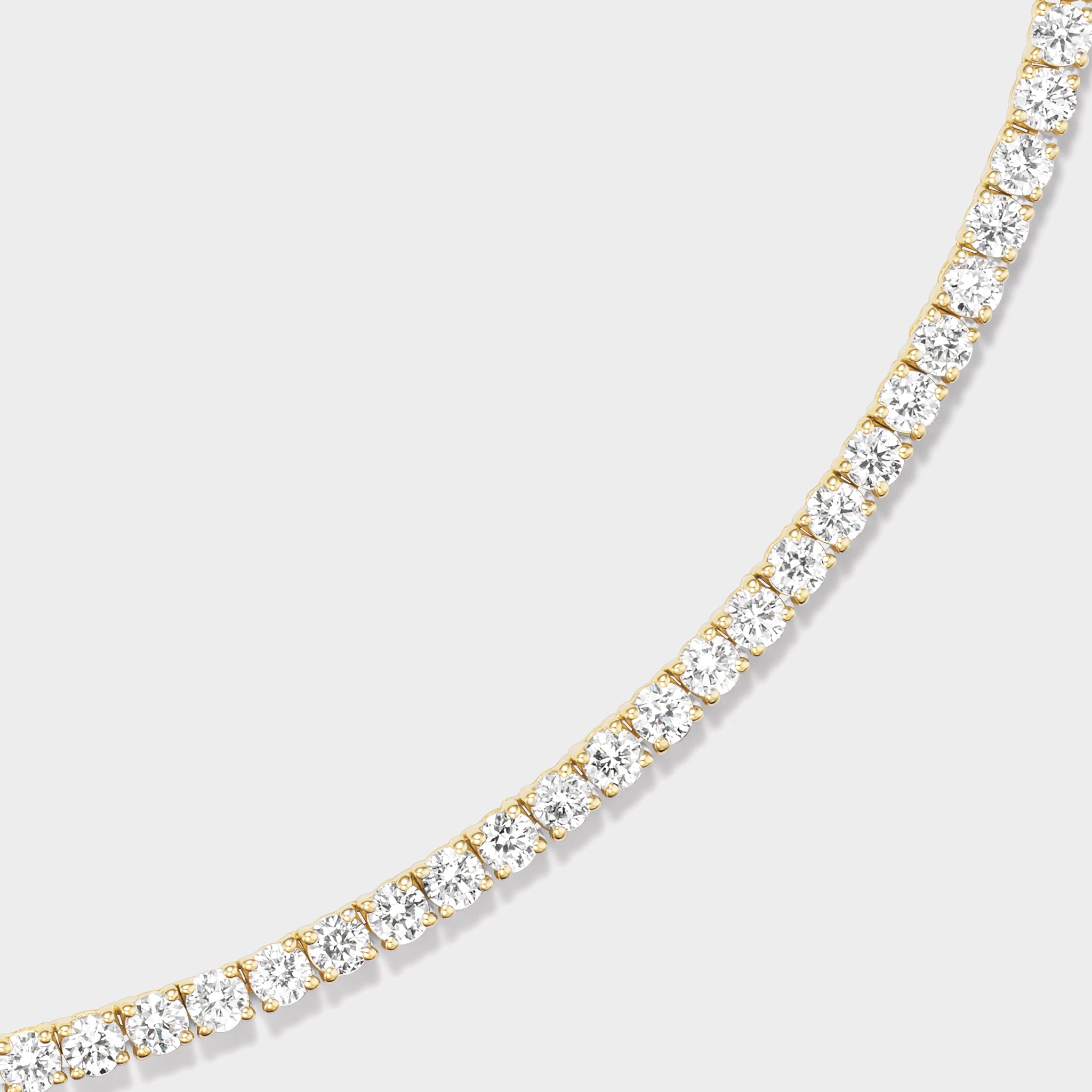 lab grown diamond tennis necklace gold