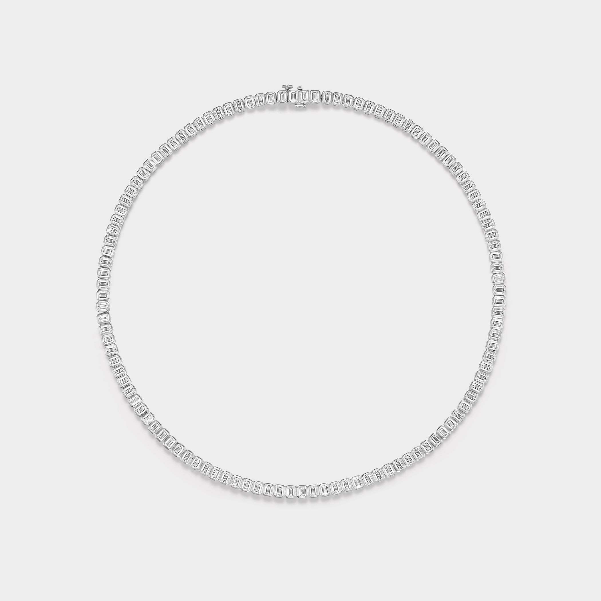 Emerald Cut Tennis Necklace