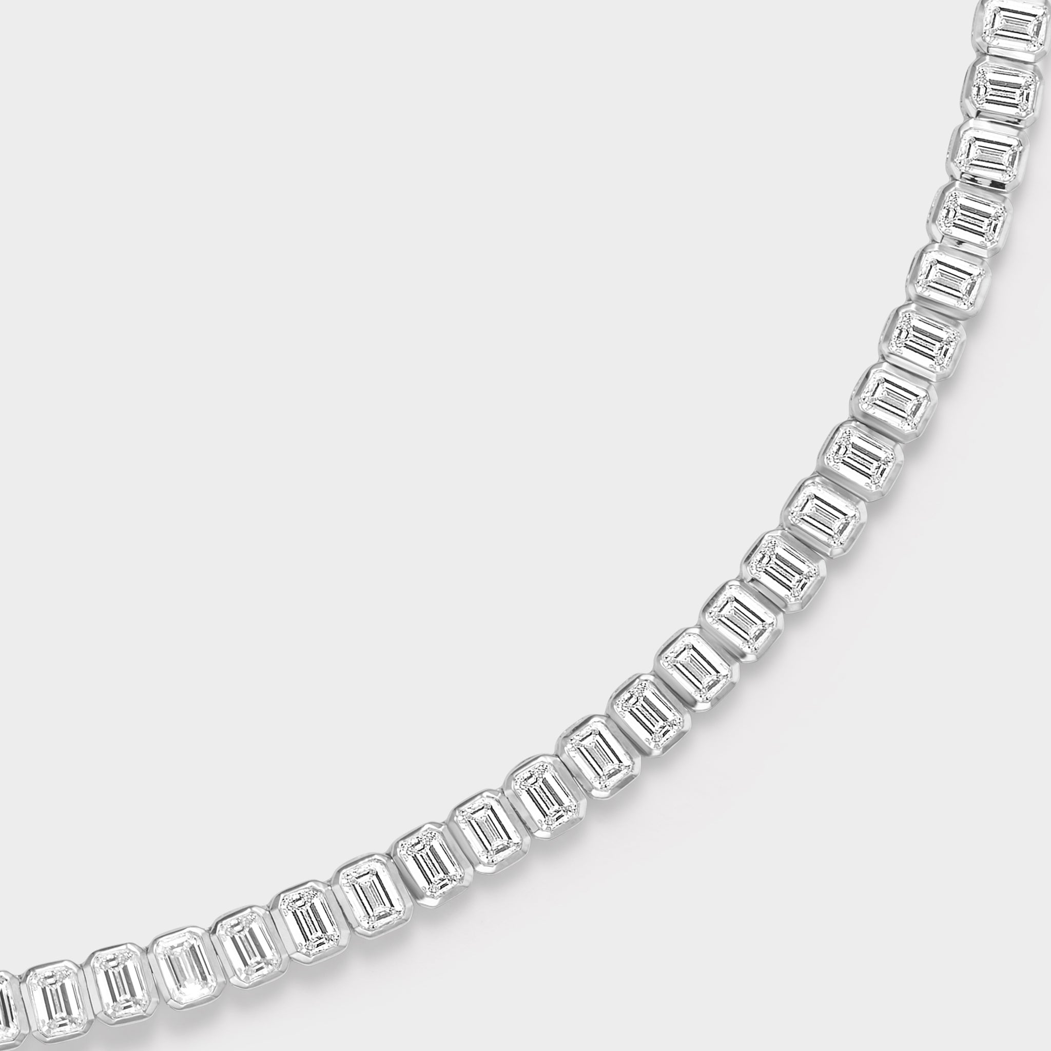 emerald cut diamond tennis necklace