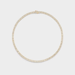 Emerald Cut Tennis Necklace in 14k yellow gold