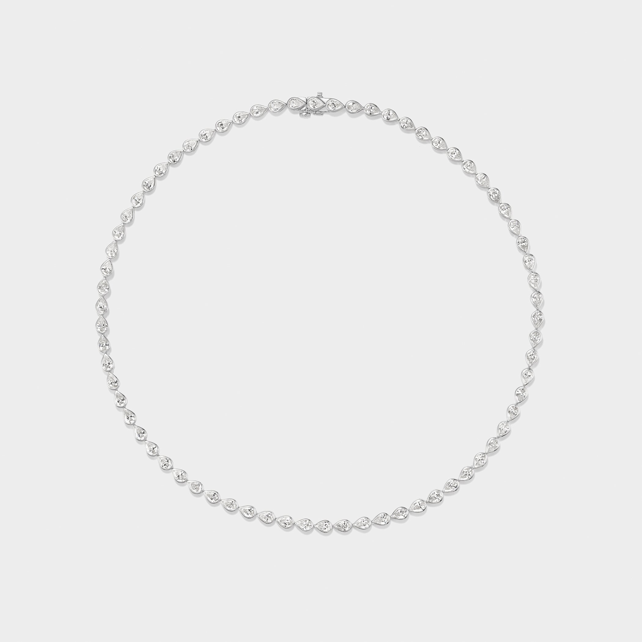 Pear Diamond Tennis Necklace 