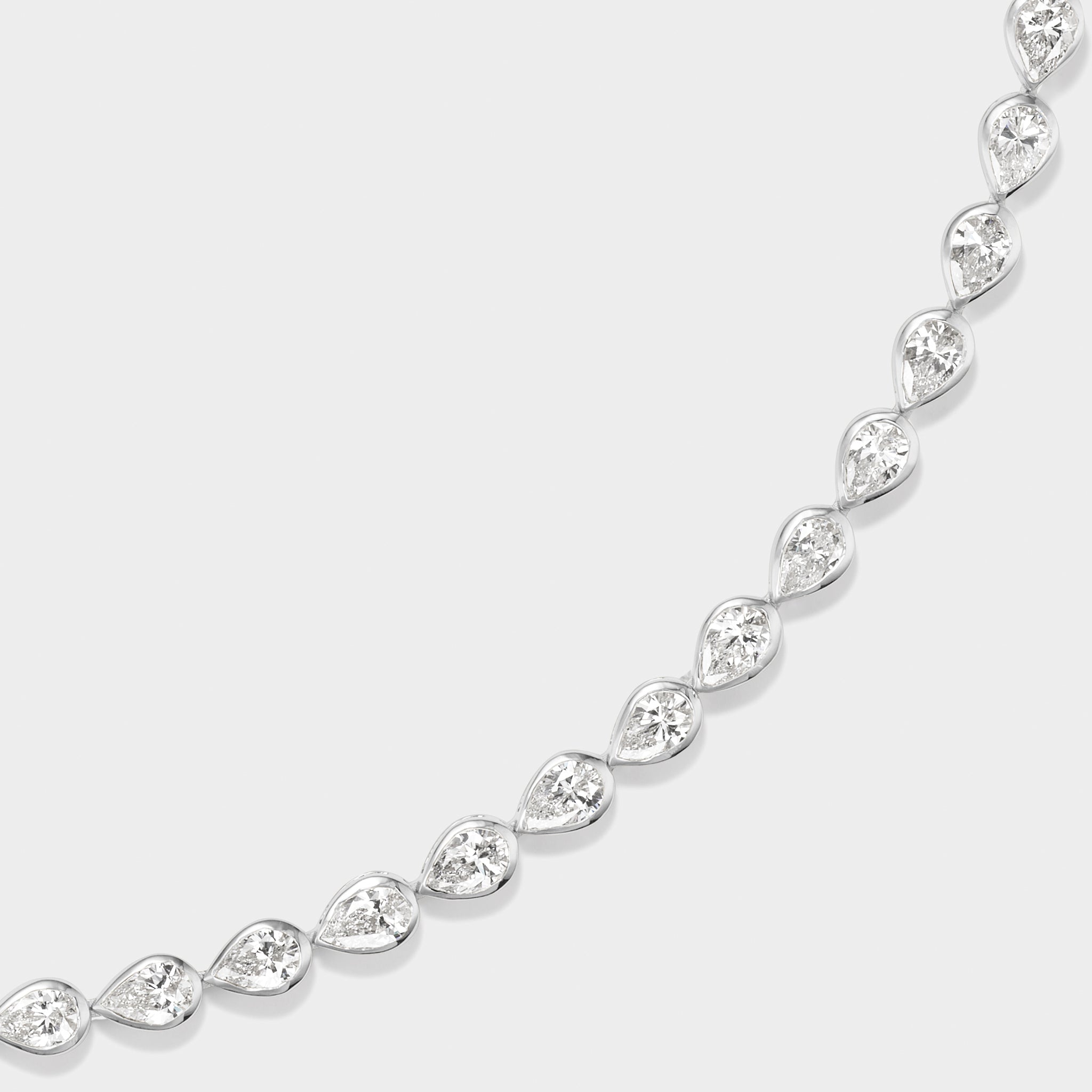 Pear Diamond Tennis Necklace in 14k white gold