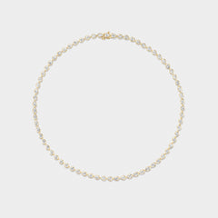 pear diamond tennis necklace in 14k gold