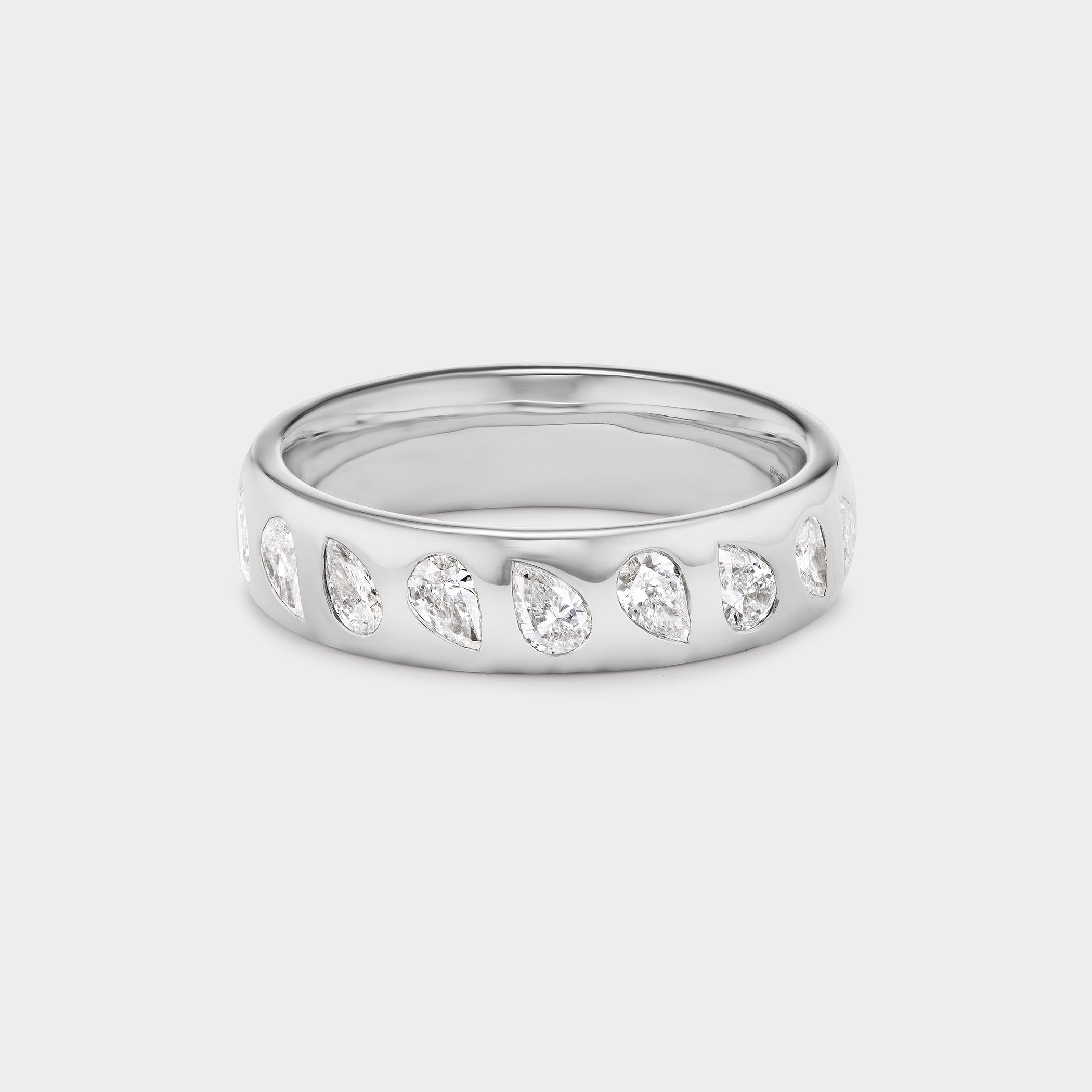 wide diamond band ring